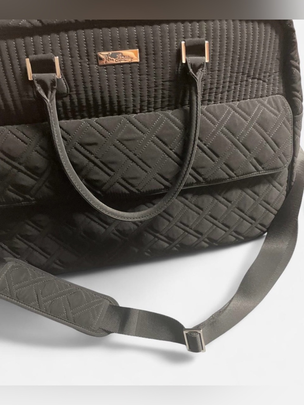 Vera Bradley Black Quilted Travel Duffle - Picture 4 of 8